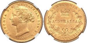 1 Соверен Австралия (1788 - 1939) Золото Виктория (1819 - 1901)