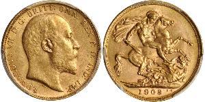 1 Соверен Австралия (1788 - 1939) Золото Эдуард VII (1841-1910)