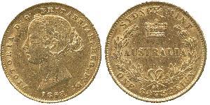 1 Соверен Австралия (1788 - 1939) Золото Виктория (1819 - 1901)