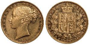 1 Соверен Австралия (1788 - 1939) Золото Виктория (1819 - 1901)