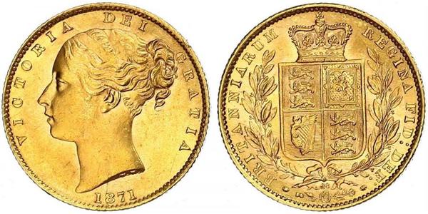 1 Соверен Австралия (1788 - 1939) Золото Виктория (1819 - 1901)
