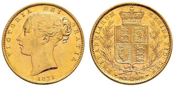 1 Соверен Австралия (1788 - 1939) Золото Виктория (1819 - 1901)