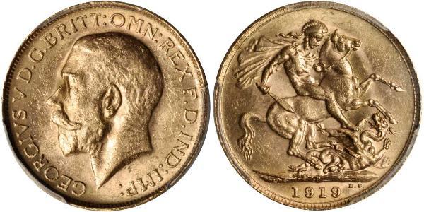 1 Соверен Австралия (1788 - 1939) Золото Георг V (1865-1936)