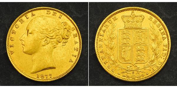 1 Соверен Австралия (1788 - 1939) Золото Виктория (1819 - 1901)