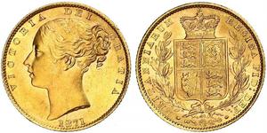 1 Соверен Австралія (1788 - 1939) Золото Вікторія (1819 - 1901)