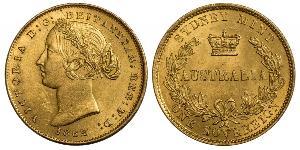 1 Соверен Австралія (1788 - 1939) Золото Вікторія (1819 - 1901)