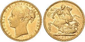 1 Соверен Австралія (1788 - 1939) Золото Вікторія (1819 - 1901)