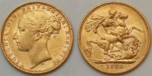 1 Соверен Австралія (1788 - 1939) Золото Вікторія (1819 - 1901)