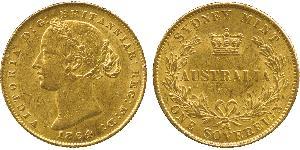 1 Соверен Австралія (1788 - 1939) Золото Вікторія (1819 - 1901)