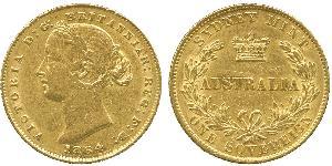 1 Соверен Австралія (1788 - 1939) Золото Вікторія (1819 - 1901)