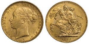 1 Соверен Австралія (1788 - 1939) Золото Вікторія (1819 - 1901)