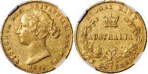 1 Соверен Австралія (1788 - 1939) Золото Вікторія (1819 - 1901)