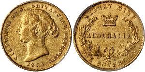 1 Соверен Австралія (1788 - 1939) Золото Вікторія (1819 - 1901)