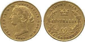 1 Соверен Австралія (1788 - 1939) Золото Вікторія (1819 - 1901)