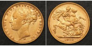 1 Соверен Австралія (1788 - 1939) Золото Вікторія (1819 - 1901)