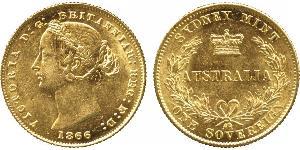 1 Соверен Австралія (1788 - 1939) Золото Вікторія (1819 - 1901)