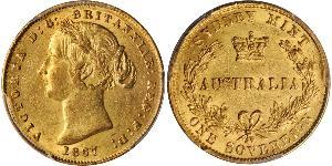 1 Соверен Австралія (1788 - 1939) Золото Вікторія (1819 - 1901)