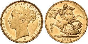 1 Соверен Австралія (1788 - 1939) Золото Вікторія (1819 - 1901)