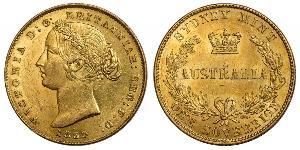 1 Соверен Австралія (1788 - 1939) Золото Вікторія (1819 - 1901)
