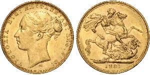 1 Соверен Австралія (1788 - 1939) Золото Вікторія (1819 - 1901)