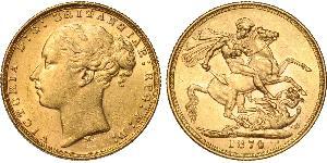 1 Соверен Австралія (1788 - 1939) Золото Вікторія (1819 - 1901)