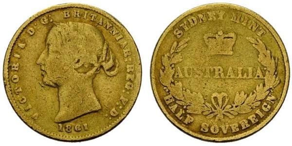 1 Соверен Австралія (1788 - 1939) Золото Вікторія (1819 - 1901)