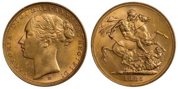 1 Соверен Австралія (1788 - 1939) Золото Вікторія (1819 - 1901)