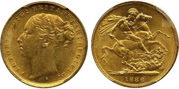1 Соверен Австралія (1788 - 1939) Золото Вікторія (1819 - 1901)