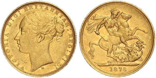 1 Соверен Австралія (1788 - 1939) Золото Вікторія (1819 - 1901)