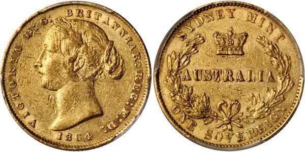 1 Соверен Австралія (1788 - 1939) Золото Вікторія (1819 - 1901)
