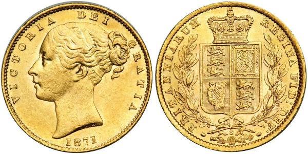 1 Соверен Австралія (1788 - 1939) Золото Вікторія (1819 - 1901)