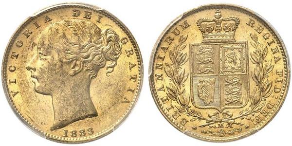 1 Соверен Австралія (1788 - 1939) Золото Вікторія (1819 - 1901)