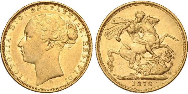 1 Соверен Австралія (1788 - 1939) Золото Вікторія (1819 - 1901)