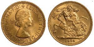 1 Соверен Велика Британія (1922-) Золото Єлизавета II (1926-2022)