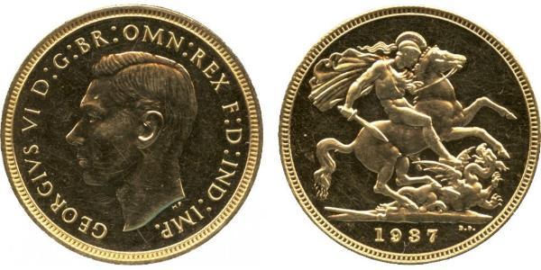 1 Соверен Велика Британія (1922-) Золото Георг VI (1895-1952)