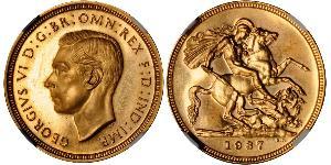 1 Соверен Великобритания (1922-) Золото Георг VI (1895-1952)