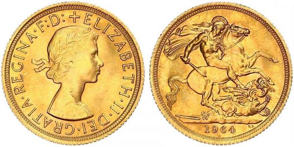 1 Соверен Великобритания (1922-) Золото Елизавета II (1926-2022)