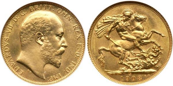 1 Соверен Канада Золото Едвард VIII (1894-1972)