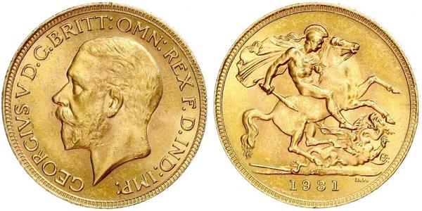 1 Соверен Південно-Африканська Республіка Золото Георг V (1865-1936)