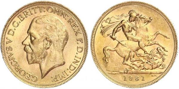 1 Соверен Південно-Африканська Республіка Золото Георг V (1865-1936)