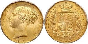 1 Соверен Соединённое королевство Великобритании и Ирландии (1801-1922) Золото Виктория (1819 - 1901)