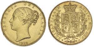 1 Соверен Соединённое королевство Великобритании и Ирландии (1801-1922) Золото Виктория (1819 - 1901)
