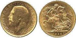 1 Соверен Соединённое королевство Великобритании и Ирландии (1801-1922) Золото Георг V (1865-1936)