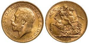 1 Соверен Соединённое королевство Великобритании и Ирландии (1801-1922) Золото Георг V (1865-1936)
