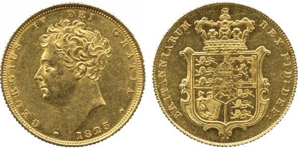 1 Соверен Соединённое королевство Великобритании и Ирландии (1801-1922) Золото Георг IV (1762-1830)