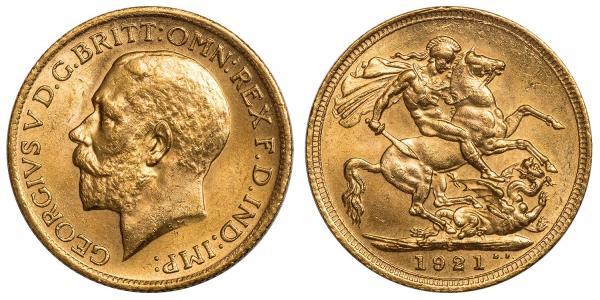 1 Соверен Соединённое королевство Великобритании и Ирландии (1801-1922) Золото Георг V (1865-1936)