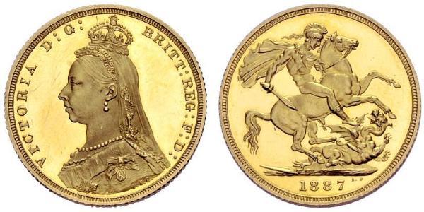 1 Соверен Соединённое королевство Великобритании и Ирландии (1801-1922) Золото Виктория (1819 - 1901)