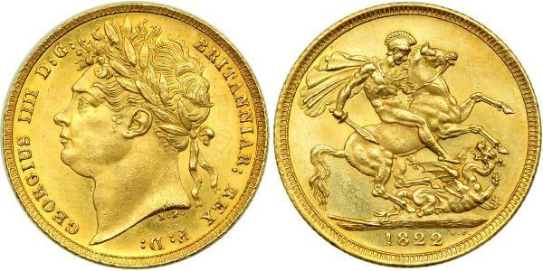 1 Соверен Соединённое королевство Великобритании и Ирландии (1801-1922) Золото Георг IV (1762-1830)