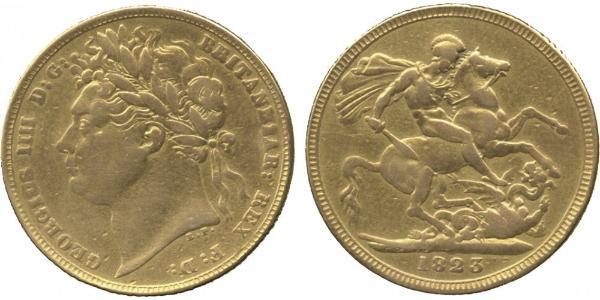 1 Соверен Соединённое королевство Великобритании и Ирландии (1801-1922) Золото Георг IV (1762-1830)