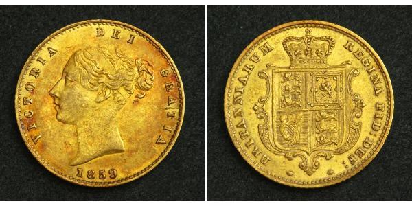 1 Соверен Соединённое королевство Великобритании и Ирландии (1801-1922) Золото Виктория (1819 - 1901)
